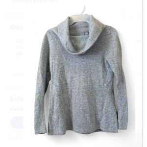 Women's Cullen Blended Angora Gray Soft Cowl Neck Sweater S